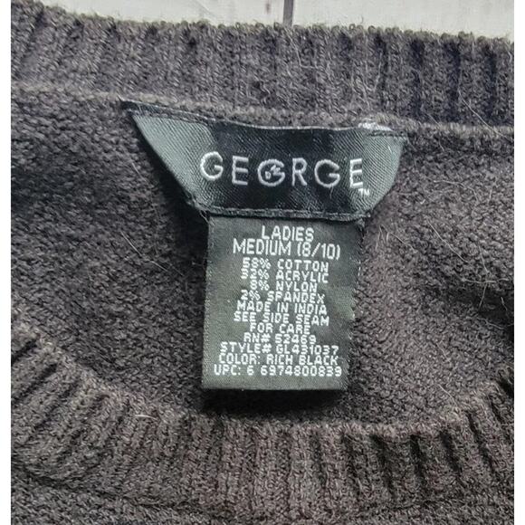 Vintage 80s 90s Black Short Sleeve Sweaters By George Size Medium - Picture 2 of 5